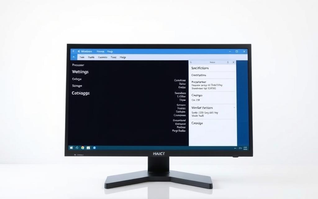 Windows settings for device specifications